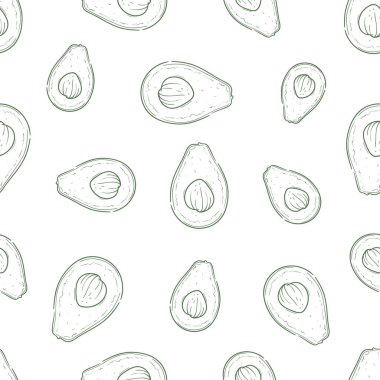 Sağlıklı besin vektörü kusursuz desen. Restoran, bar, vegan, sağlıklı ve organik gıda, pazar, çiftçi pazarı, aşçılık okulu, yemek kamyonu, teslimat servisi için el çizimleri.