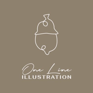 Bir Satır Simgesi. El çizimi minimalizm stili vektör çizimi.