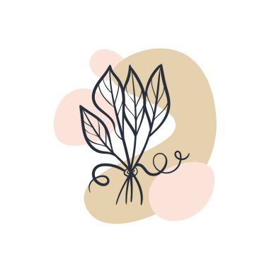 Doodle Çiçekleri Simgesi. El Çizimi İllüstrasyonu. Soyut çiçek, botanik dekor. 