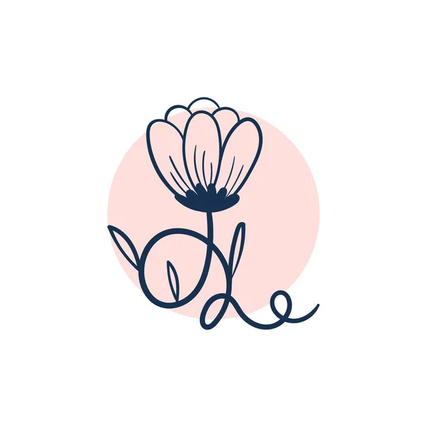 Ikona Doodle Flowers Ręcznie Narysowana Ilustracja Abstrakcyjny Kwiatowy Botaniczny Wystrój — Wektor stockowy
