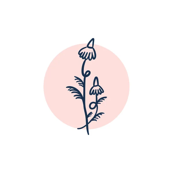 Икона Цветы Каракули Ручная Иллюстрация Абстрактный Цветочный Ботанический Декор — стоковый вектор