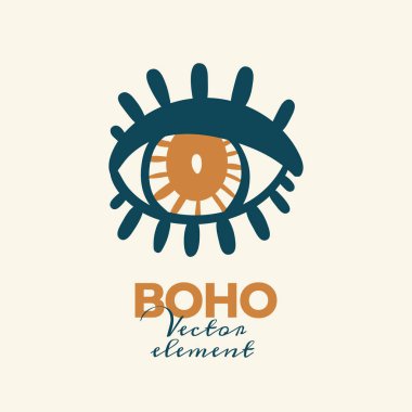 Soyut boho vektör şekilleri. Moda tasarımı için Doodle ikonu, yaz sezonu veya doğal konsept. Modern el çizimi resimleme.