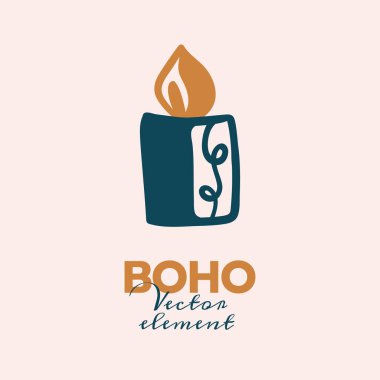 Soyut boho vektör şekilleri. Moda tasarımı için Doodle ikonu, yaz sezonu veya doğal konsept. Modern el çizimi resimleme.