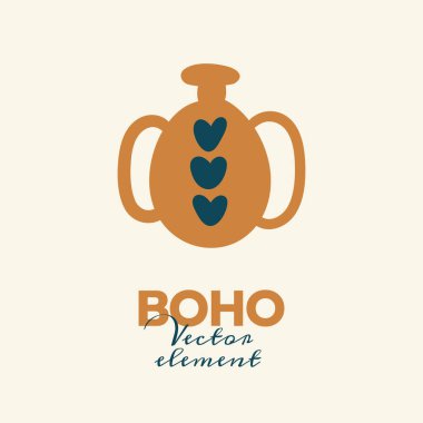 Soyut boho vektör şekilleri. Moda tasarımı için Doodle ikonu, yaz sezonu veya doğal konsept. Modern el çizimi resimleme.