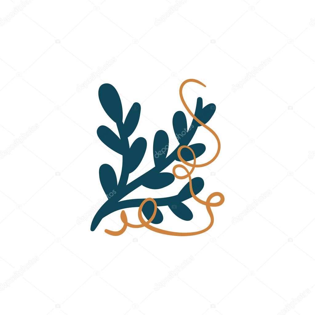 Abstract boho vector shapes. Doodle icon for fashion design, summer season or natural concept. Modern hand drawn illustration.