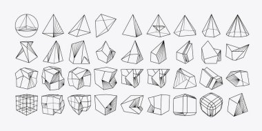 Vektör soyut modern geometrik simge trend doğrusal biçiminde ayarlandı. Minimum geometrik kavramlar ve rozetler. Kimlik ve logotlar için en iyisi. Basit şekil.