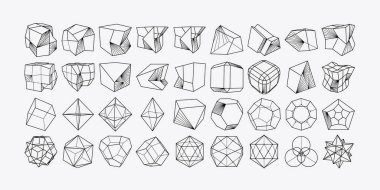 Vektör soyut modern geometrik simge trend doğrusal biçiminde ayarlandı. Minimum geometrik kavramlar ve rozetler. Kimlik ve logotlar için en iyisi. Basit şekil.