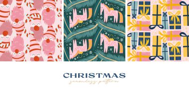 El yapımı noel pürüzsüz desen koleksiyonu