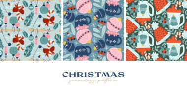 El yapımı noel pürüzsüz desen koleksiyonu