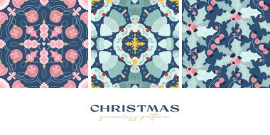 El yapımı noel pürüzsüz desen koleksiyonu