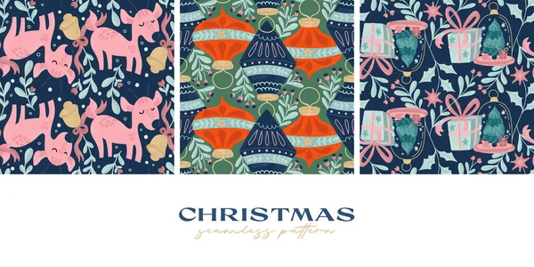 El yapımı noel pürüzsüz desen koleksiyonu