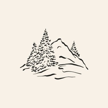 Minimalist Christmas vector illustration in hand-drawn line art style. Festive design for cards, posters, prints, and modern holiday greetings.