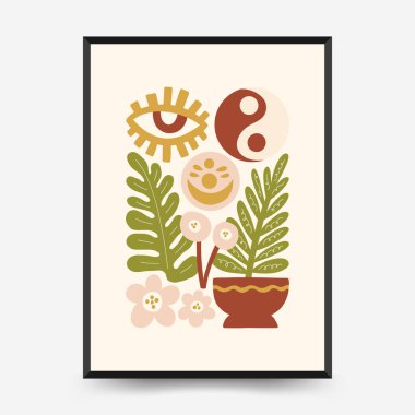 Sakin enerji ve meditasyondan esinlenen minimum vektör posteri. Soyut yoga silueti, yumuşak çizgiler ve doğal denge. Modern duvar sanatı ve dikkatli tasarım için mükemmel..