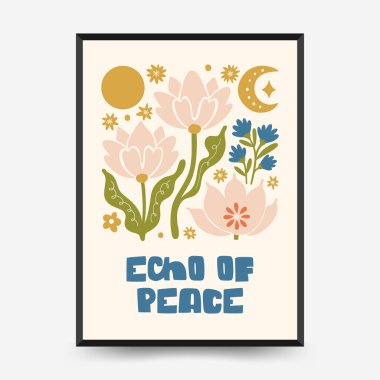 Sakin enerji ve meditasyondan esinlenen minimum vektör posteri. Soyut yoga silueti, yumuşak çizgiler ve doğal denge. Modern duvar sanatı ve dikkatli tasarım için mükemmel..