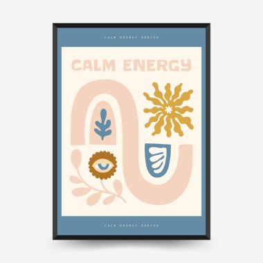 Sakin enerji ve meditasyondan esinlenen minimum vektör posteri. Soyut yoga silueti, yumuşak çizgiler ve doğal denge. Modern duvar sanatı ve dikkatli tasarım için mükemmel..