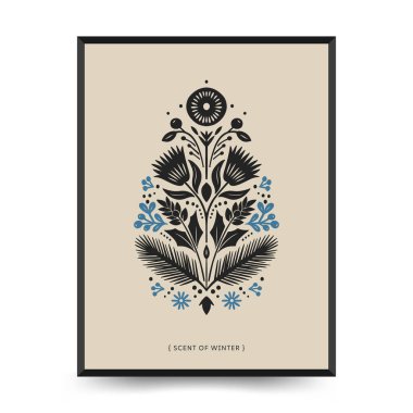 Mutlu Noeller ve mutlu noeller linocut poster şablonu. Modern trend Matisse minimal tarzı. Duvar kağıdı, duvar dekoru, baskı, kartpostal, kapak, şablon, pankart için el çizimi tasarımı.