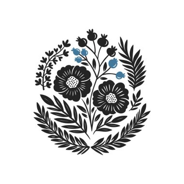 Mutlu Noeller ve mutlu yıllar illüstrasyonları, tebrik kartları, posterler, tatil örtüleri için. Xmas şenlikli linocut siyah el çizimi.