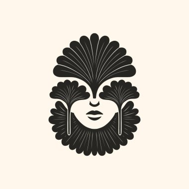 Siyah Bahçe soyut botanik poster seti linocut ilham insan ve çiçek motifleri simetrik siyah ve beyaz kompozisyonlar