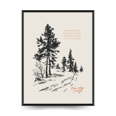 Mutlu Noeller ve mutlu noeller linocut poster şablonu. Modern trend Matisse minimal tarzı. Duvar kağıdı, duvar dekoru, baskı, kartpostal, kapak, şablon, pankart için el çizimi tasarımı.