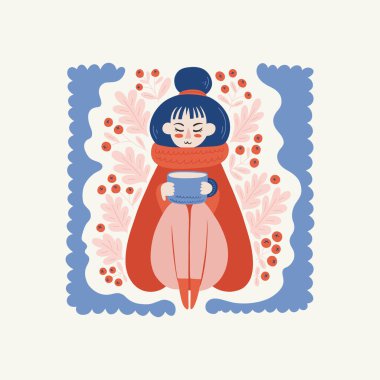 Mutlu Noeller ve mutlu yıllar illüstrasyonu. Modern trend Matisse minimal tarzı. Duvar kağıdı, duvar dekoru, baskı, kartpostal, kapak, şablon, pankart için el çizimi tasarımı.