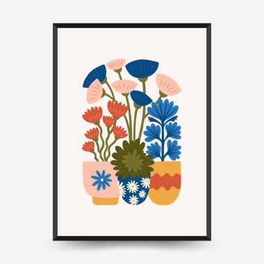 İçinde botanik resimlerin, soyut çiçeklerin, vazoların ve el yapımı çizimlerin yer aldığı düzenlenebilir çiçek şablonları. Minimalist tarzda birden fazla modern çiçek kompozisyonu içerir. Duvar sanatı, iç tasarım, baskı materyalleri, dijital