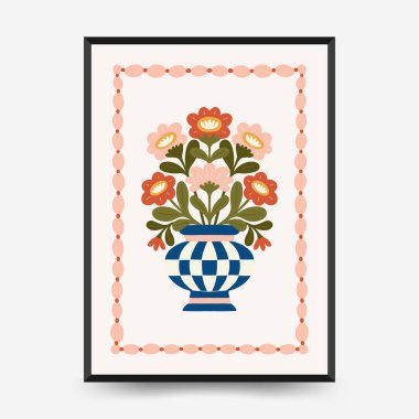 İçinde botanik resimlerin, soyut çiçeklerin, vazoların ve el yapımı çizimlerin yer aldığı düzenlenebilir çiçek şablonları. Minimalist tarzda birden fazla modern çiçek kompozisyonu içerir. Duvar sanatı, iç tasarım, baskı materyalleri, dijital