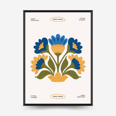 İçinde botanik resimlerin, soyut çiçeklerin, vazoların ve el yapımı çizimlerin yer aldığı düzenlenebilir çiçek şablonları. Minimalist tarzda birden fazla modern çiçek kompozisyonu içerir. Duvar sanatı, iç tasarım, baskı materyalleri, dijital