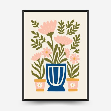 İçinde botanik resimlerin, soyut çiçeklerin, vazoların ve el yapımı çizimlerin yer aldığı düzenlenebilir çiçek şablonları. Minimalist tarzda birden fazla modern çiçek kompozisyonu içerir. Duvar sanatı, iç tasarım, baskı materyalleri, dijital