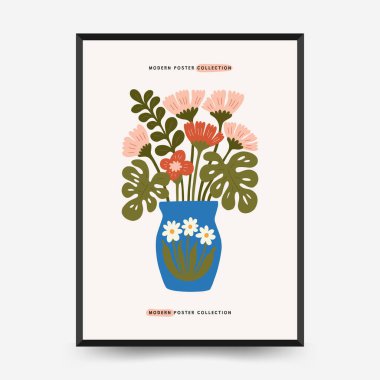 İçinde botanik resimlerin, soyut çiçeklerin, vazoların ve el yapımı çizimlerin yer aldığı düzenlenebilir çiçek şablonları. Minimalist tarzda birden fazla modern çiçek kompozisyonu içerir. Duvar sanatı, iç tasarım, baskı materyalleri, dijital