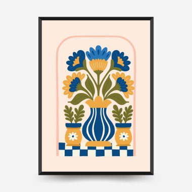 İçinde botanik resimlerin, soyut çiçeklerin, vazoların ve el yapımı çizimlerin yer aldığı düzenlenebilir çiçek şablonları. Minimalist tarzda birden fazla modern çiçek kompozisyonu içerir. Duvar sanatı, iç tasarım, baskı materyalleri, dijital