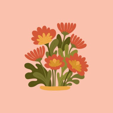 Çiçek soyut elementler. Botanik kompozisyonu. Modern trend Matisse minimal tarzı. Çiçek posteri, davet. Tebrik kartı veya davet tasarımı için vektör düzenlemeleri