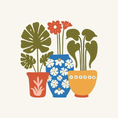 Çiçek soyut elementler. Botanik kompozisyonu. Modern trend Matisse minimal tarzı. Çiçek posteri, davet. Tebrik kartı veya davet tasarımı için vektör düzenlemeleri