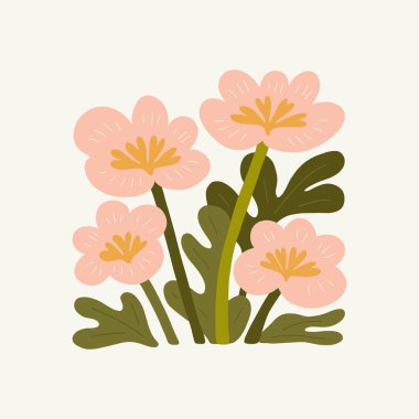 Çiçek soyut elementler. Botanik kompozisyonu. Modern trend Matisse minimal tarzı. Çiçek posteri, davet. Tebrik kartı veya davet tasarımı için vektör düzenlemeleri