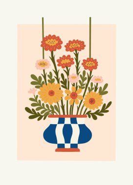 Çiçek soyut elementler. Botanik kompozisyonu. Modern trend Matisse minimal tarzı. Çiçek posteri, davet. Tebrik kartı veya davet tasarımı için vektör düzenlemeleri