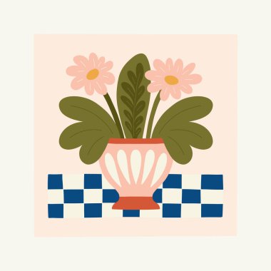 Çiçek soyut elementler. Botanik kompozisyonu. Modern trend Matisse minimal tarzı. Çiçek posteri, davet. Tebrik kartı veya davet tasarımı için vektör düzenlemeleri