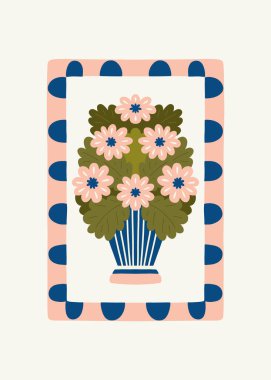 Çiçek soyut elementler. Botanik kompozisyonu. Modern trend Matisse minimal tarzı. Çiçek posteri, davet. Tebrik kartı veya davet tasarımı için vektör düzenlemeleri