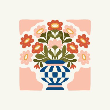 Çiçek soyut elementler. Botanik kompozisyonu. Modern trend Matisse minimal tarzı. Çiçek posteri, davet. Tebrik kartı veya davet tasarımı için vektör düzenlemeleri