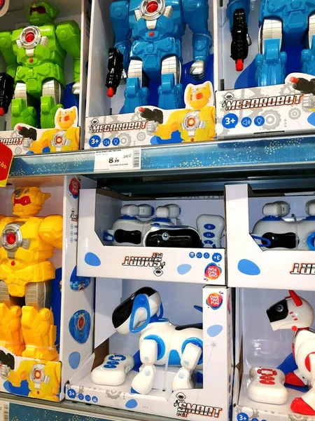 Algarve Portimao Portugalsko Asi 2020 Toy Robots Sale Shelves Supermarket — Stock fotografie