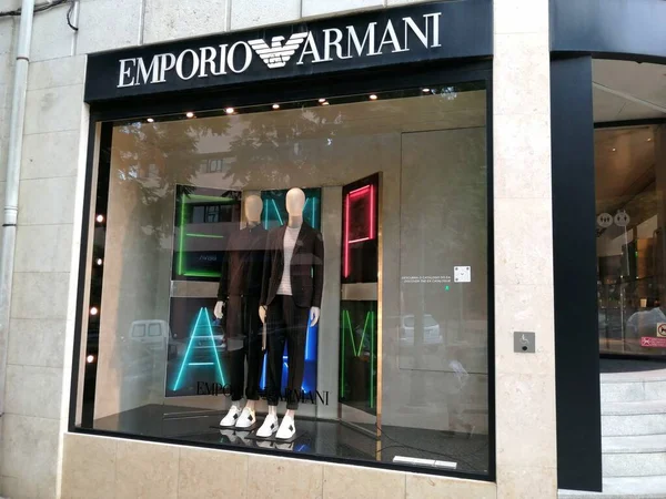 Lisbon Portugal Circa 2021 Emporio Armani Shop Located Rua Liberdade — Stock Photo, Image