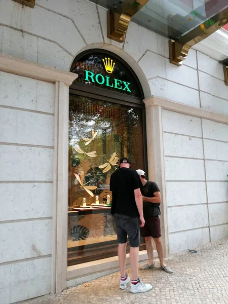 Lisbona Portogallo Circa 2021 Display Frontale Rolex Store Lisbona — Foto Stock