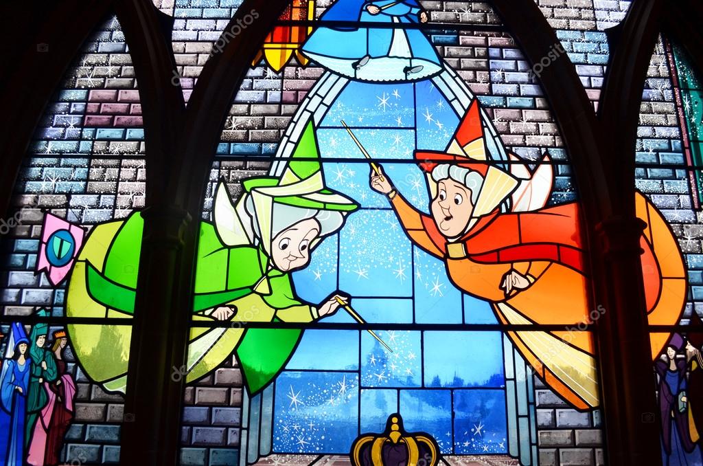 Sleeping Beauty Castle Walk-Through w/Stained Glass, Tapestries