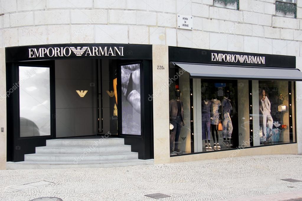 Lisbon, Portugal, Circa April 2014. Emporio Armani shop located on Rua da Liberdade in Lisbon, Portugal.