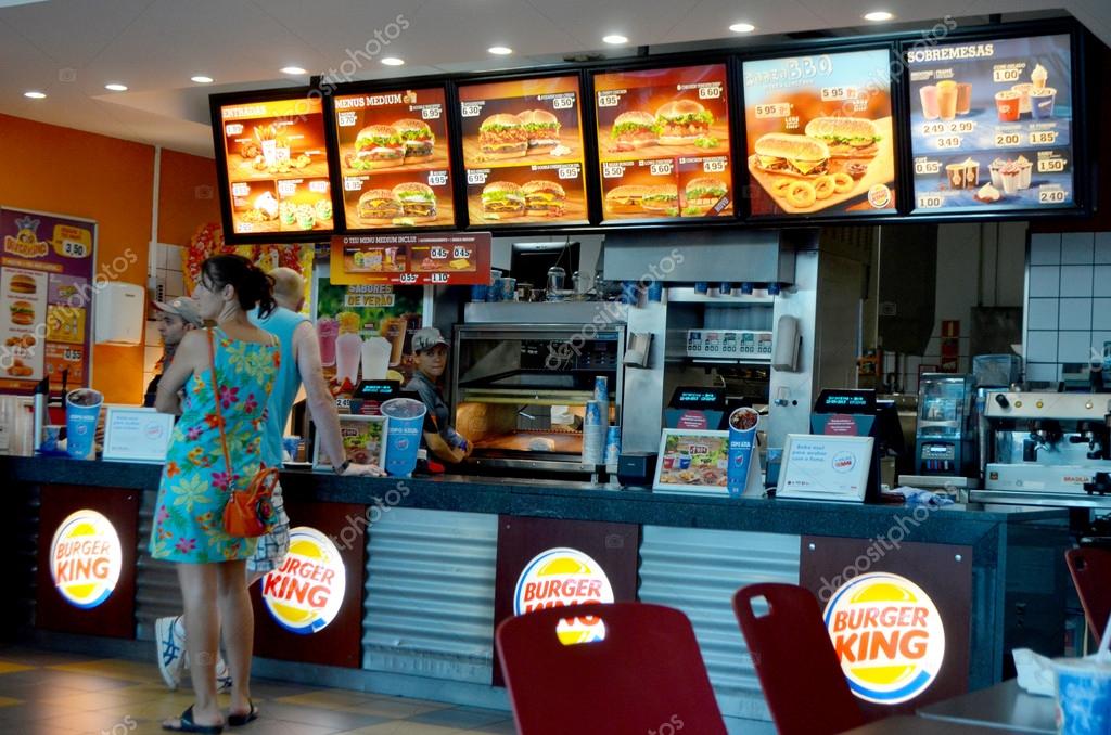 Algarve, Portugal. 23. September. 2013. Inside Burger King fast food restaruant in Algarve shopping center Albufeira, Portugal
