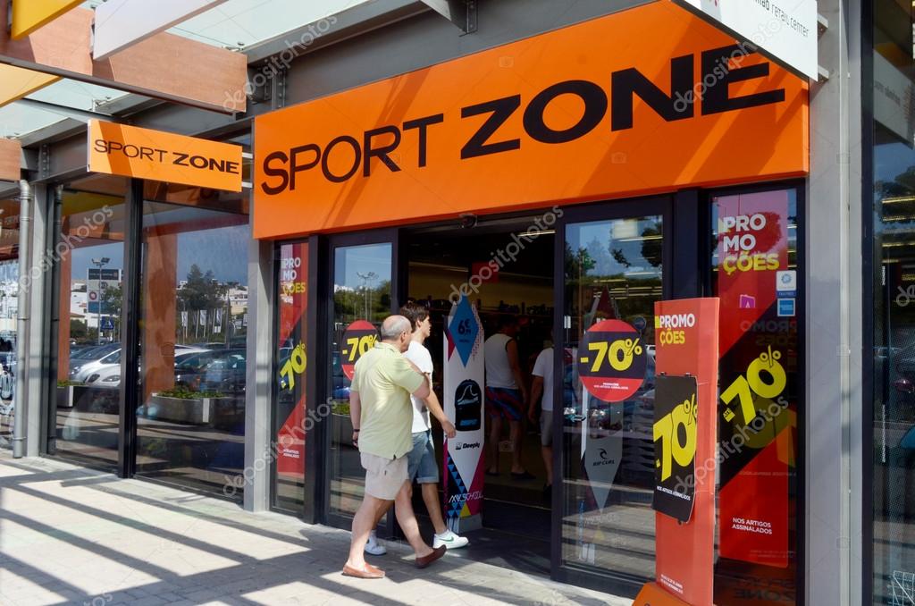Portimao, Algarve, Portugal. Circa January 2013. Front entrance of Sport Zone store in Portimao Retail park in the Algarve Portugal
