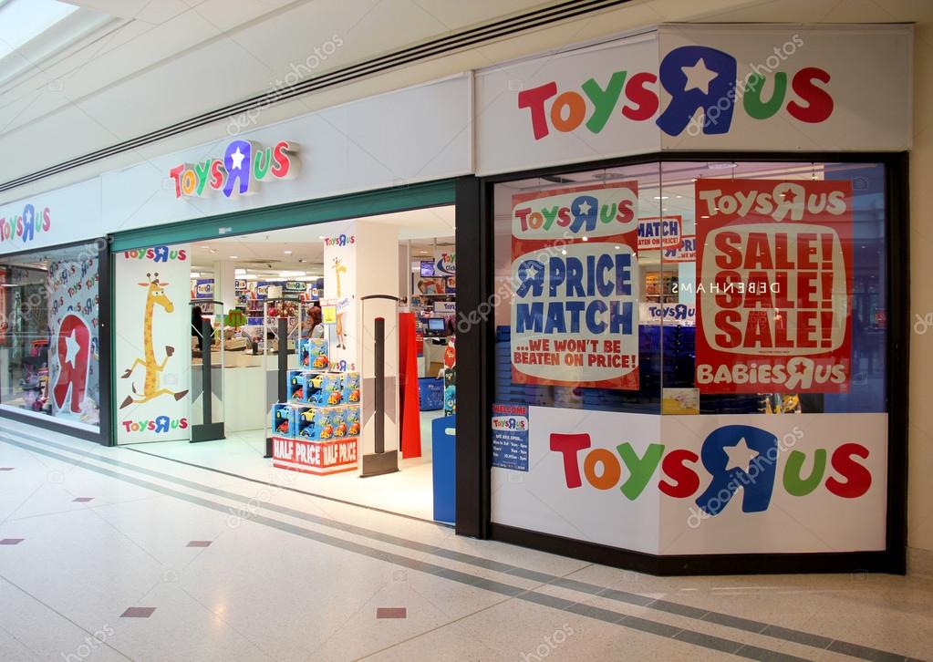 London, England. Circa July 2014. Entrance to a Toysrus store in England.