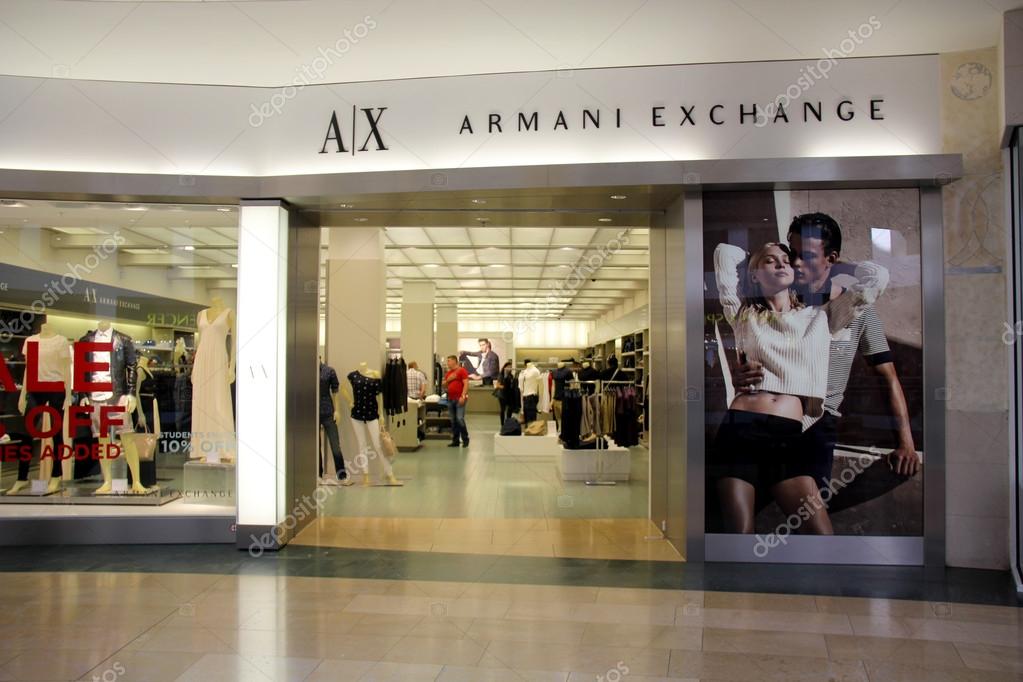 London, England, Circa July 2014. Armani Exchange store located in a shopping center in London, United Kingdom.