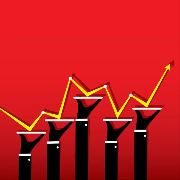 Gráfico de crescimento aleatório de negócios —  Vetores de Stock