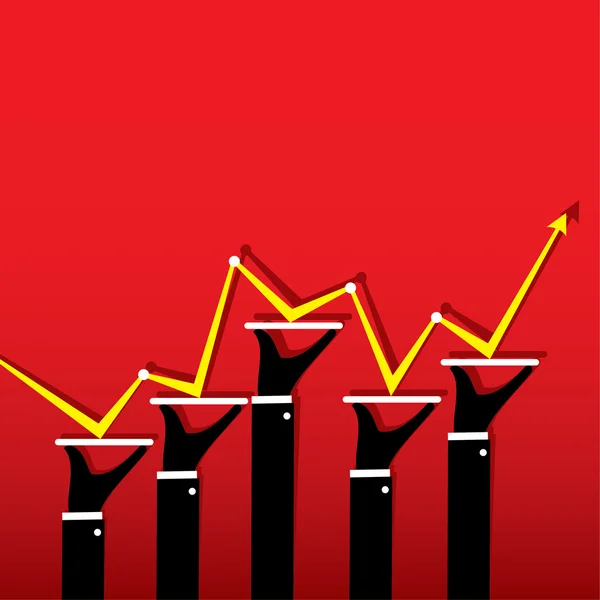 Grafico di crescita casuale delle imprese — Vettoriale Stock