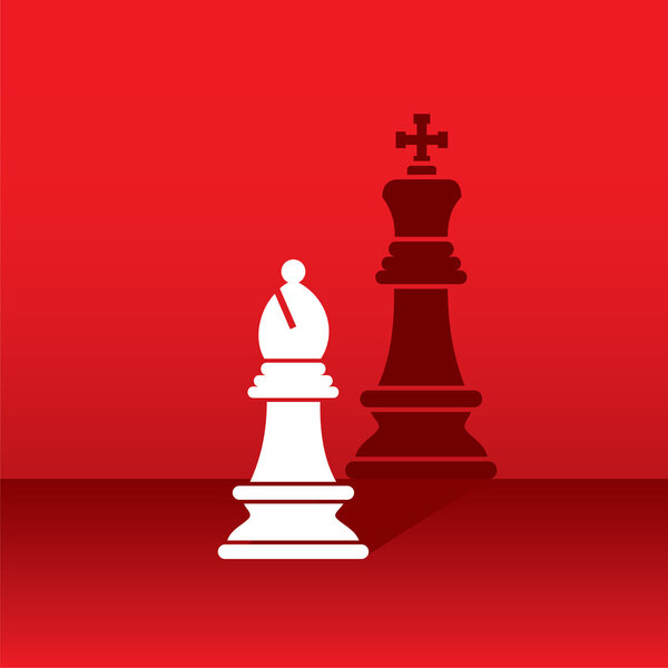 bishop shown as king in shadow