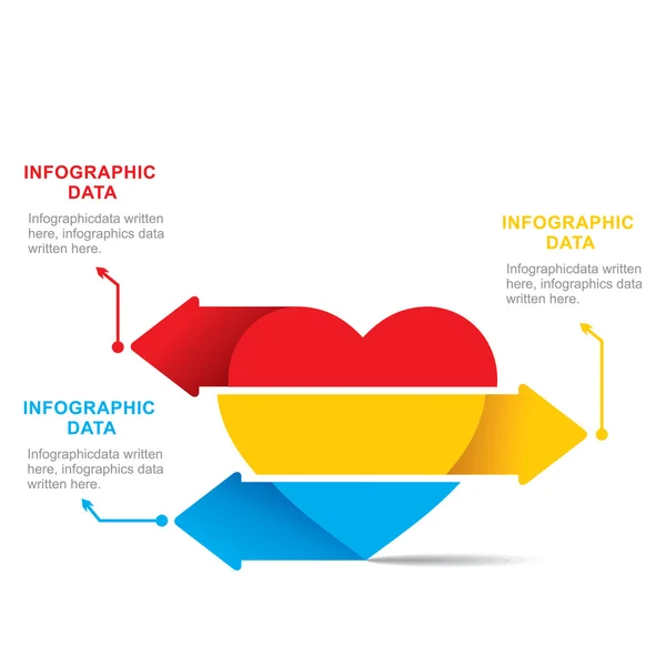 Forme de coeur créatif info-graphisme design — Image vectorielle